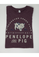 Penelope the Pig Maroon Tri Blend T- Shirt - Youth