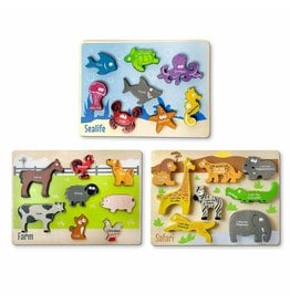 Chunky 6 Piece Animal Puzzle - 3 pack
