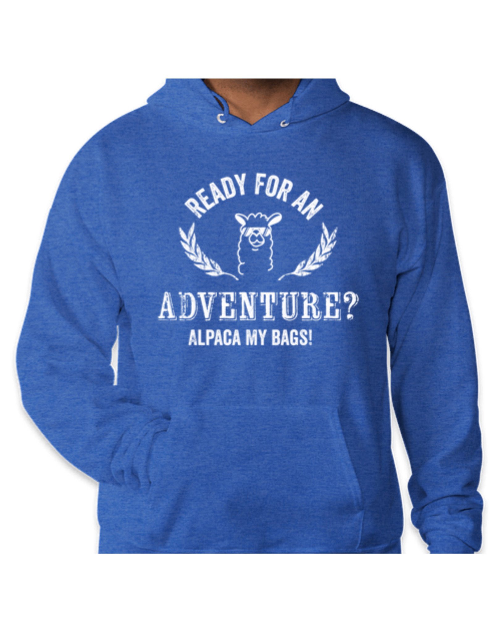 WCF Branded Apparel WCF Ready For An Adventure? Alpaca My Bags- Blue Hoodie