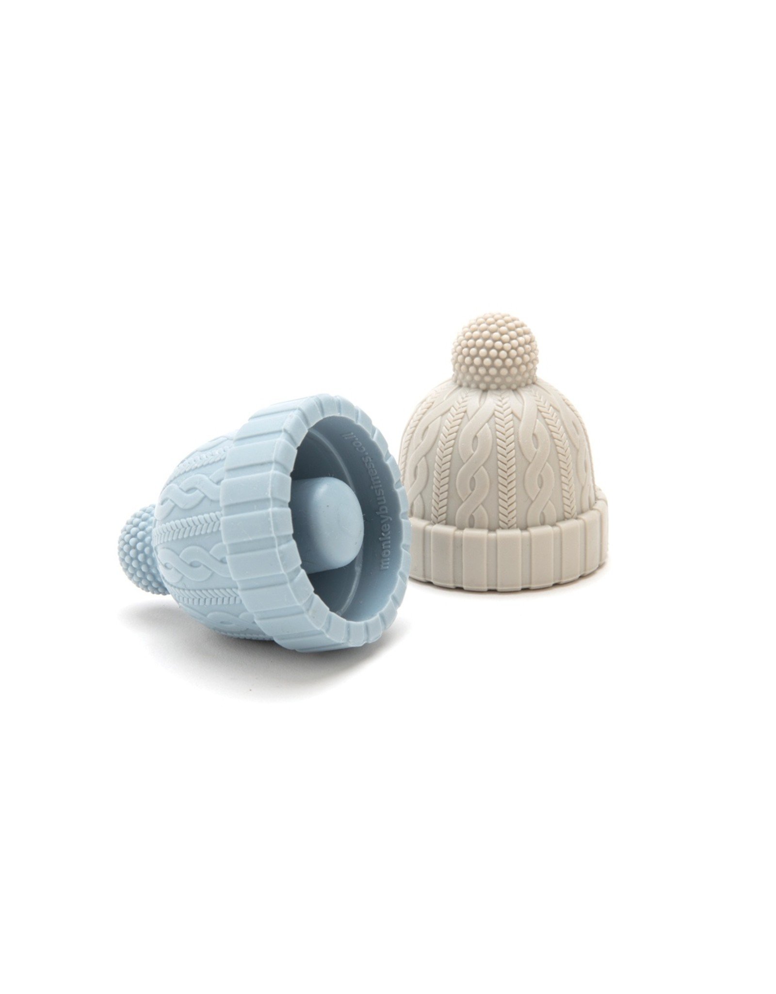 Blue and Grey Beanie Hat Bottle Stopper