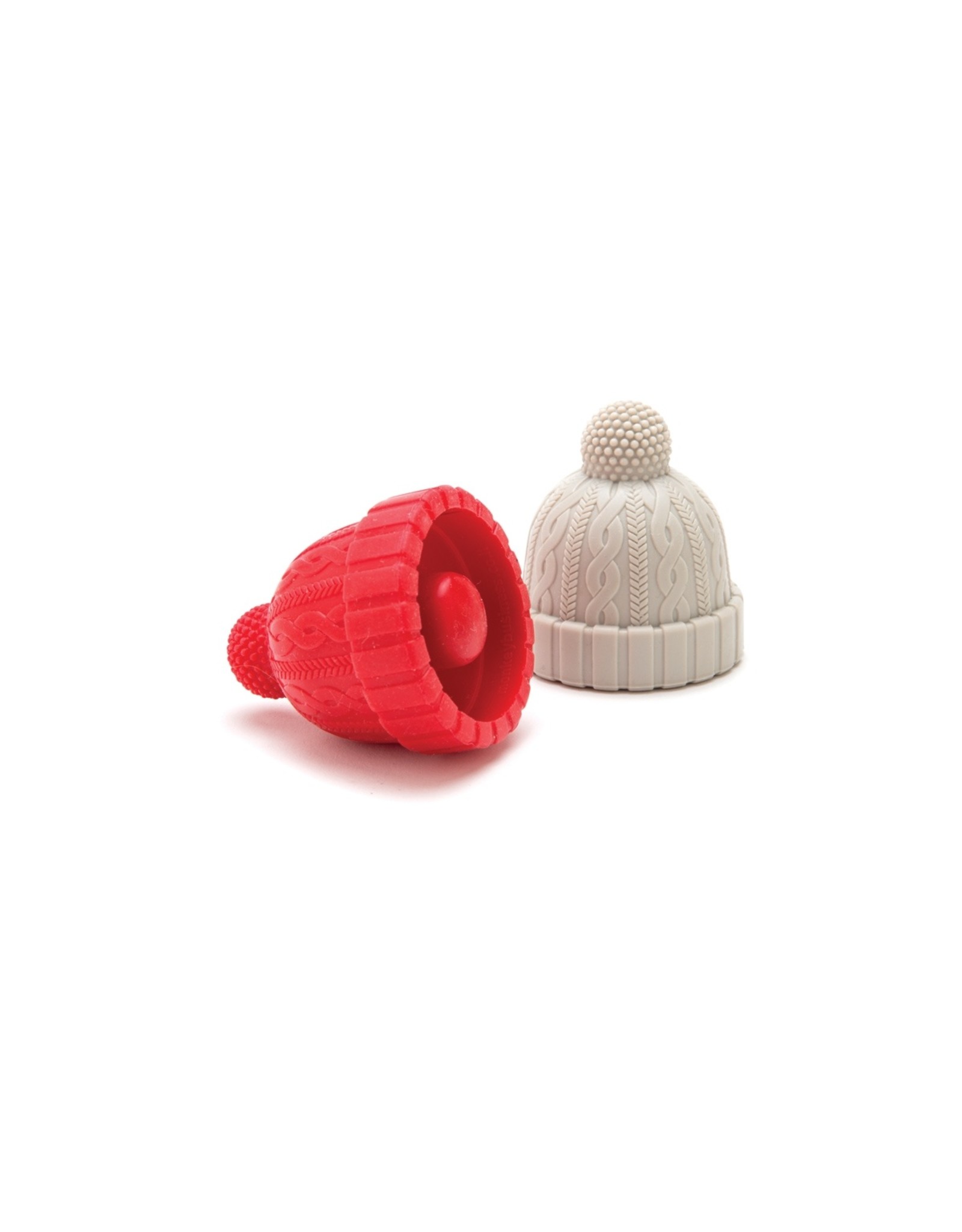 Red and Gray Beanie Hat Bottle Stopper