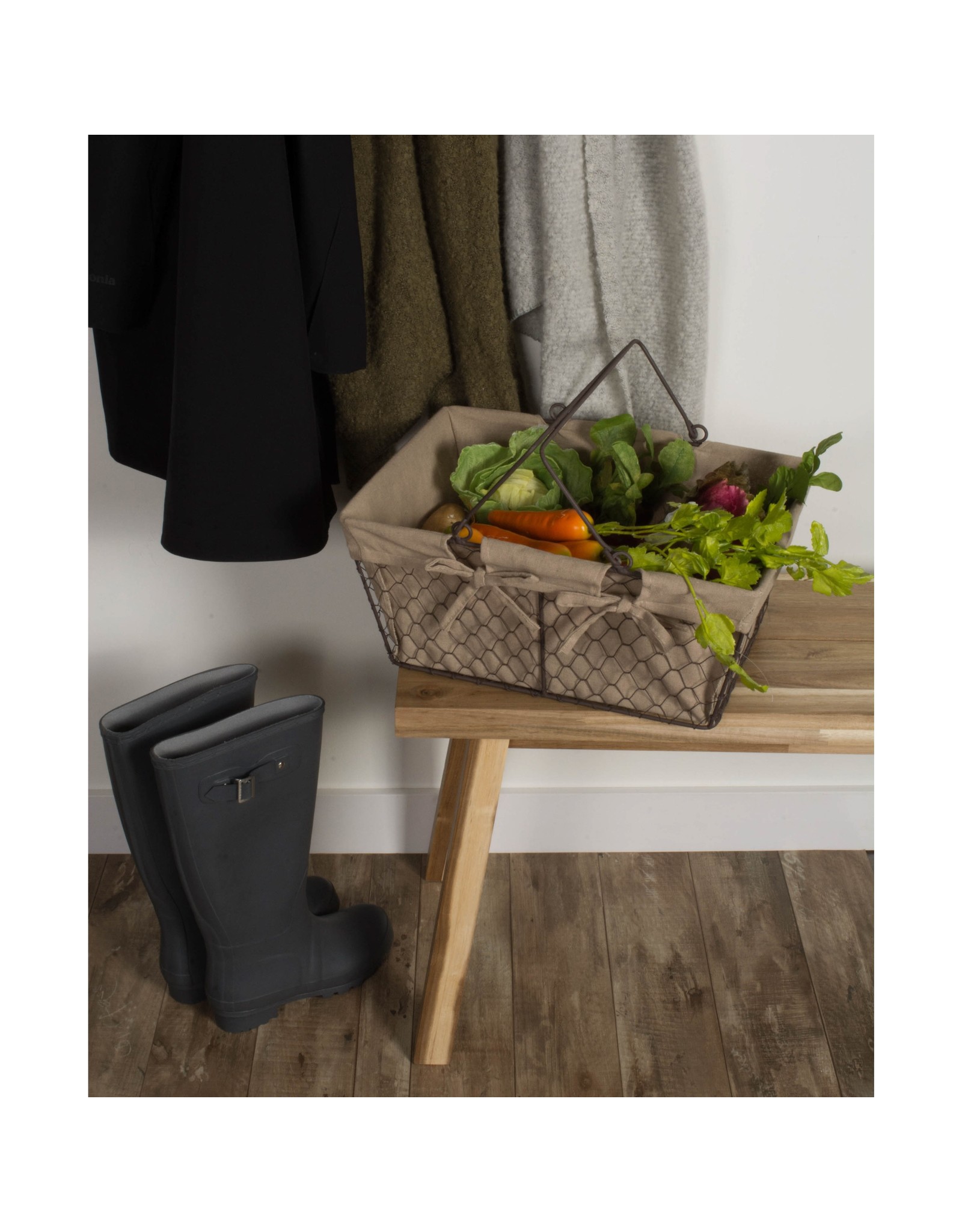 Chicken Wire Natural Linen Egg Basket Winchester Creek Farm Granny