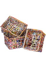 Recycled Paper Baskets-Set of 3