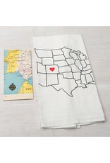 North Carolina Map Tea Towel