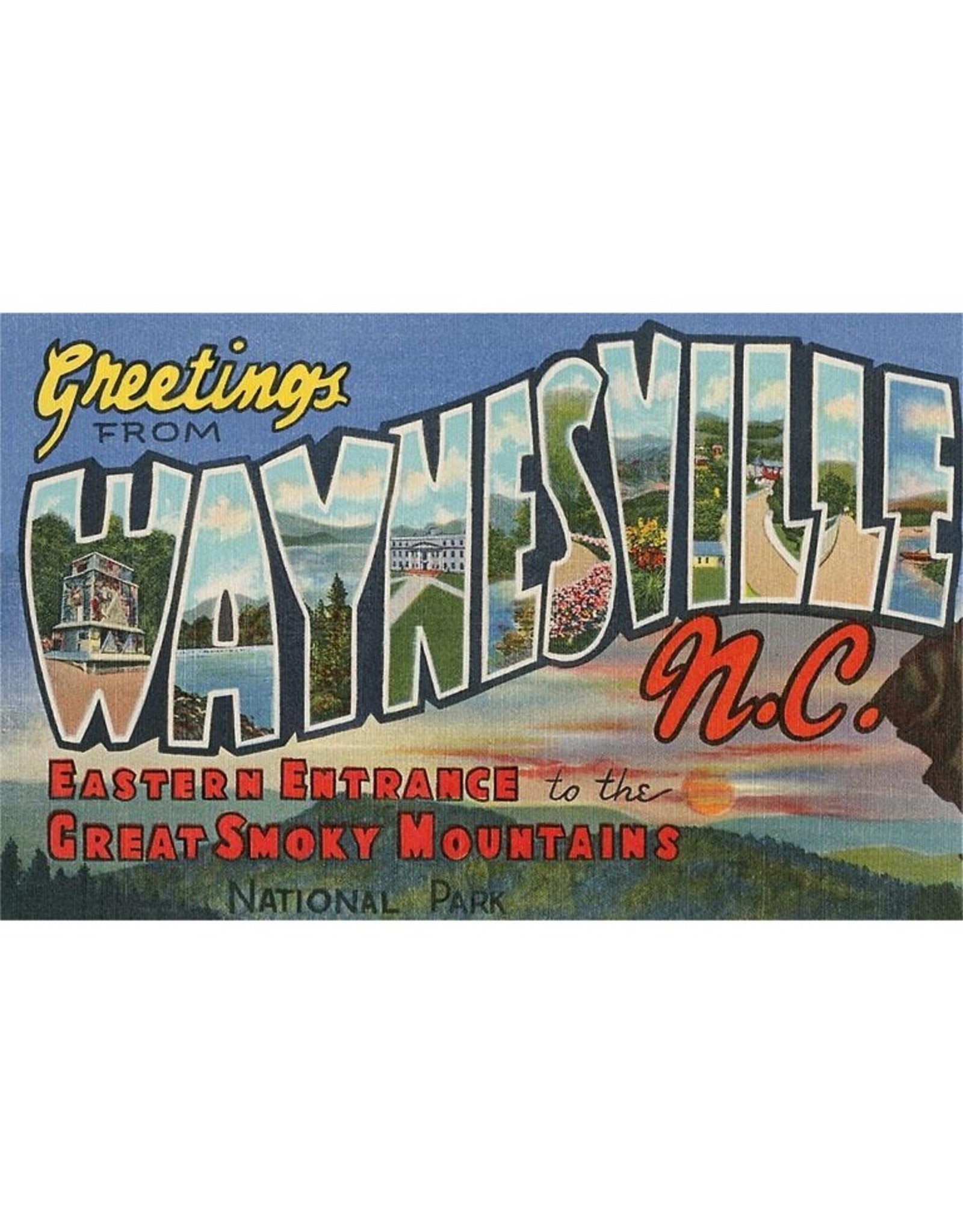 Greetings From Waynesville-Vintage Image Art Print