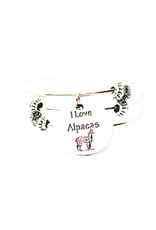 I Love Alpacas-Circle Triple Style Bangle Bracelet