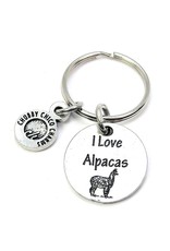 I Love Alpacas, Farming Animals, & Yarn Knitting Key Chain