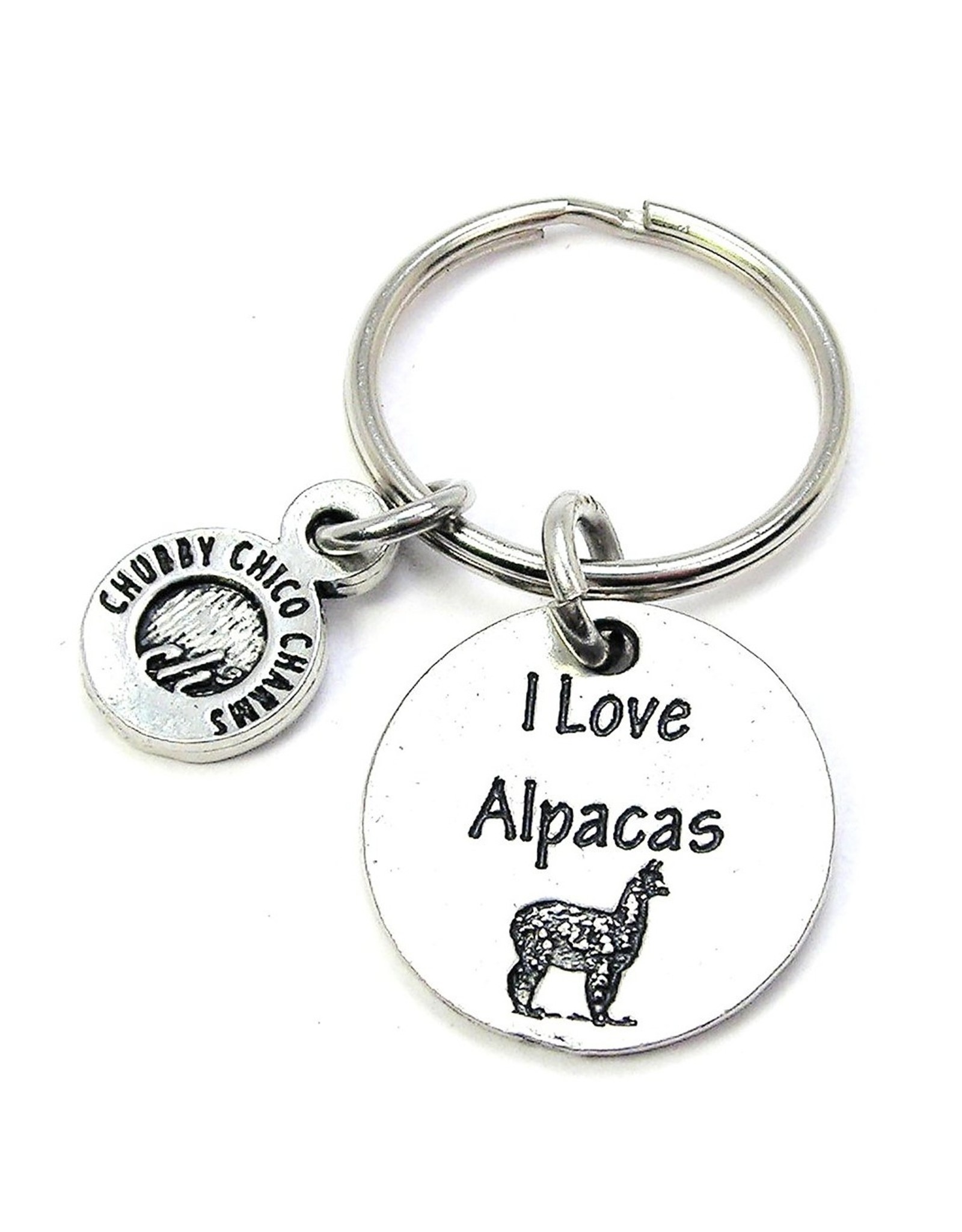 I Love Alpacas, Farming Animals, & Yarn Knitting Key Chain