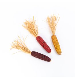 Resin Corn Cob W/ Raffia-6.9"