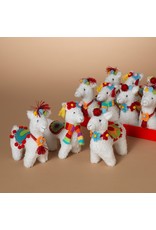 Plush Holiday Alpaca Figurine-7" H