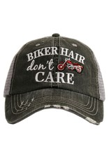 Biker Hair Don't Care-Trucker Hat Red