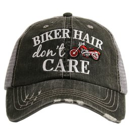 Biker Hair Don't Care-Trucker Hat Red