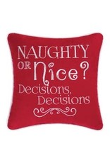 Naughty or Nice-10x10 Embroidered Pillow