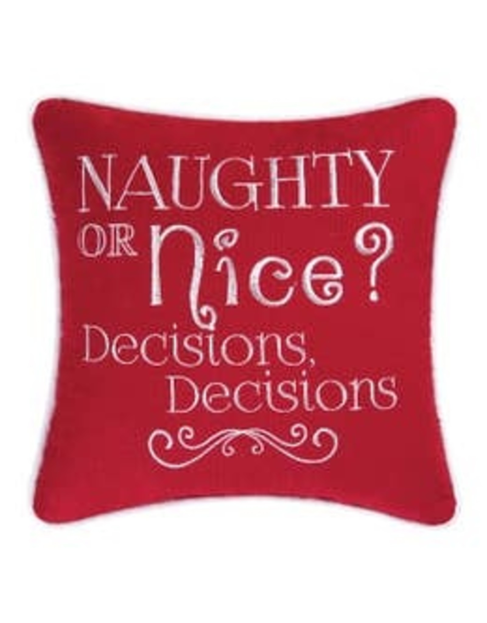 Naughty or Nice-10x10 Embroidered Pillow