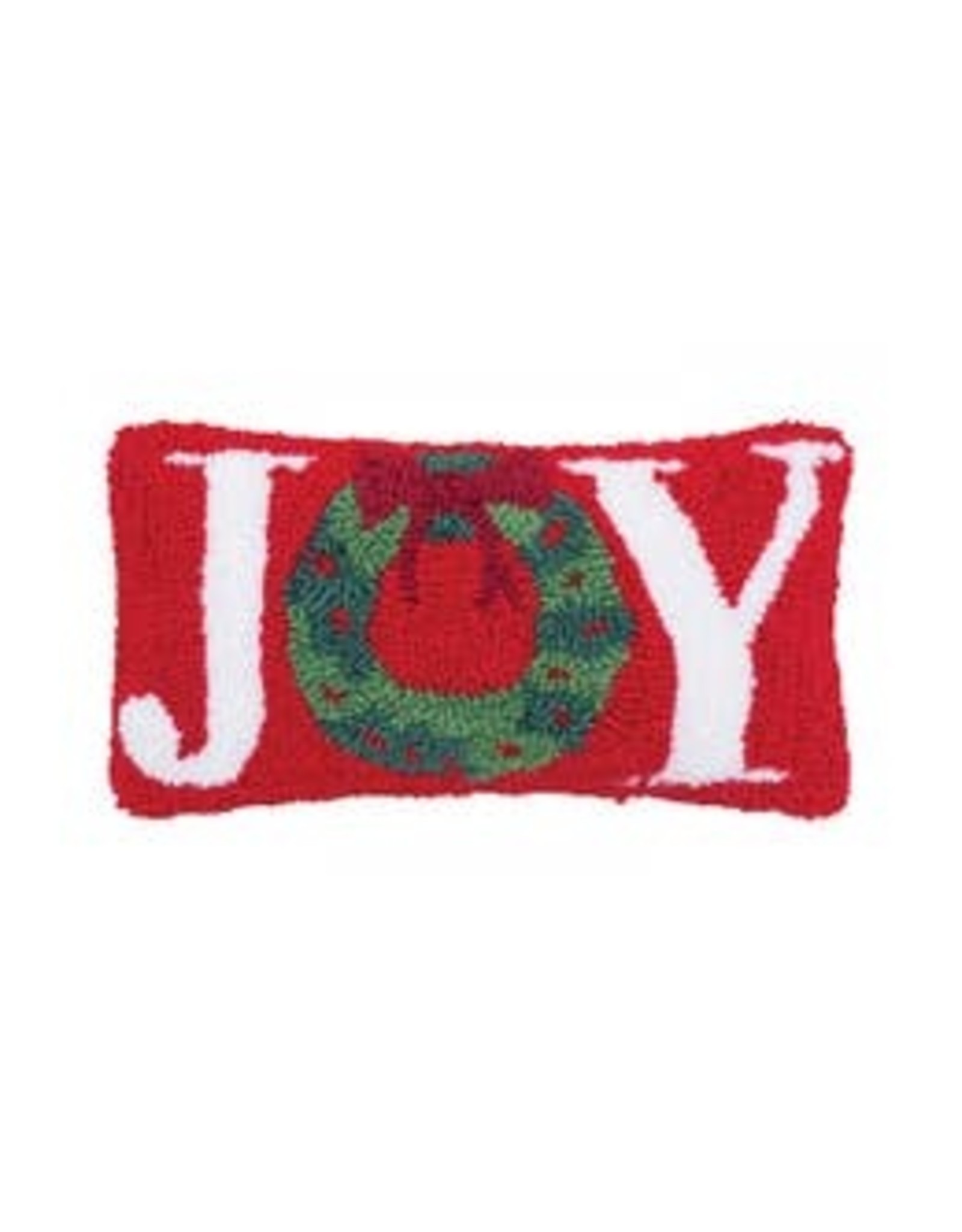 Joy Wreath-Hooked 6x12 Gift Pillow