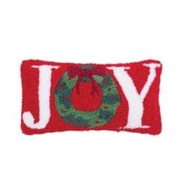 Joy Wreath-Hooked 6x12 Gift Pillow