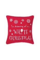 White Christmas Holiday-Embroidered 10x10 Pillow