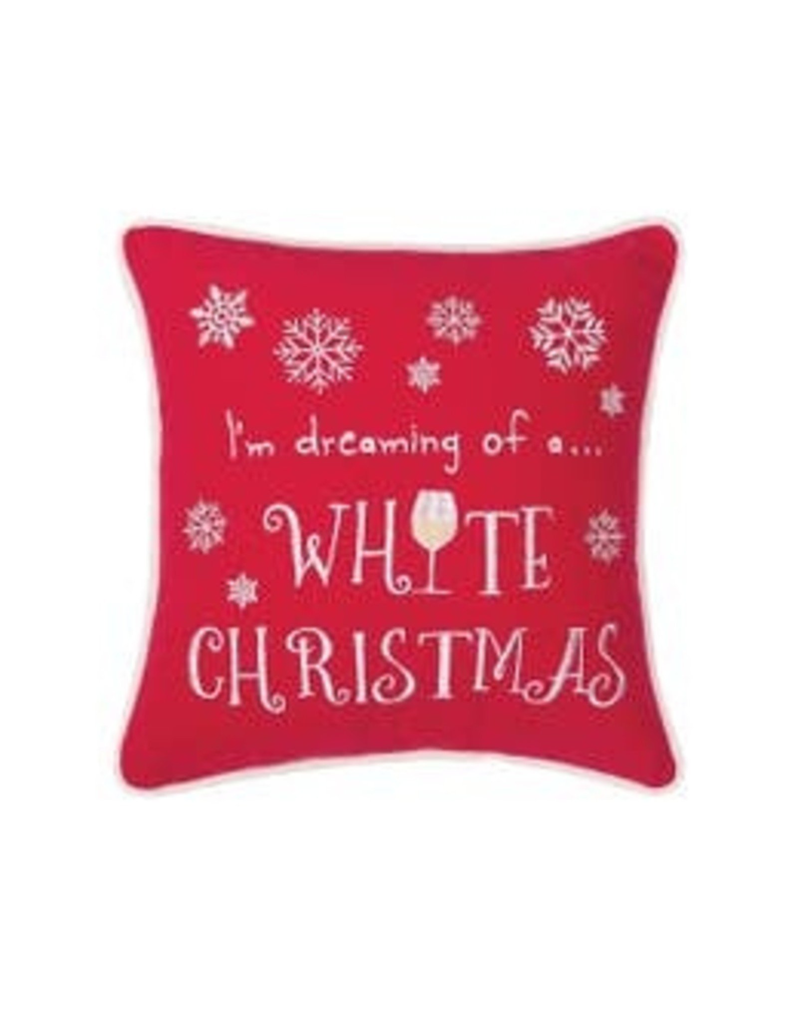 White Christmas Holiday-Embroidered 10x10 Pillow