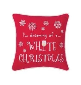 White Christmas Holiday-Embroidered 10x10 Pillow