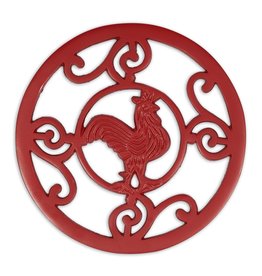 Red Rooster Scroll Trivet