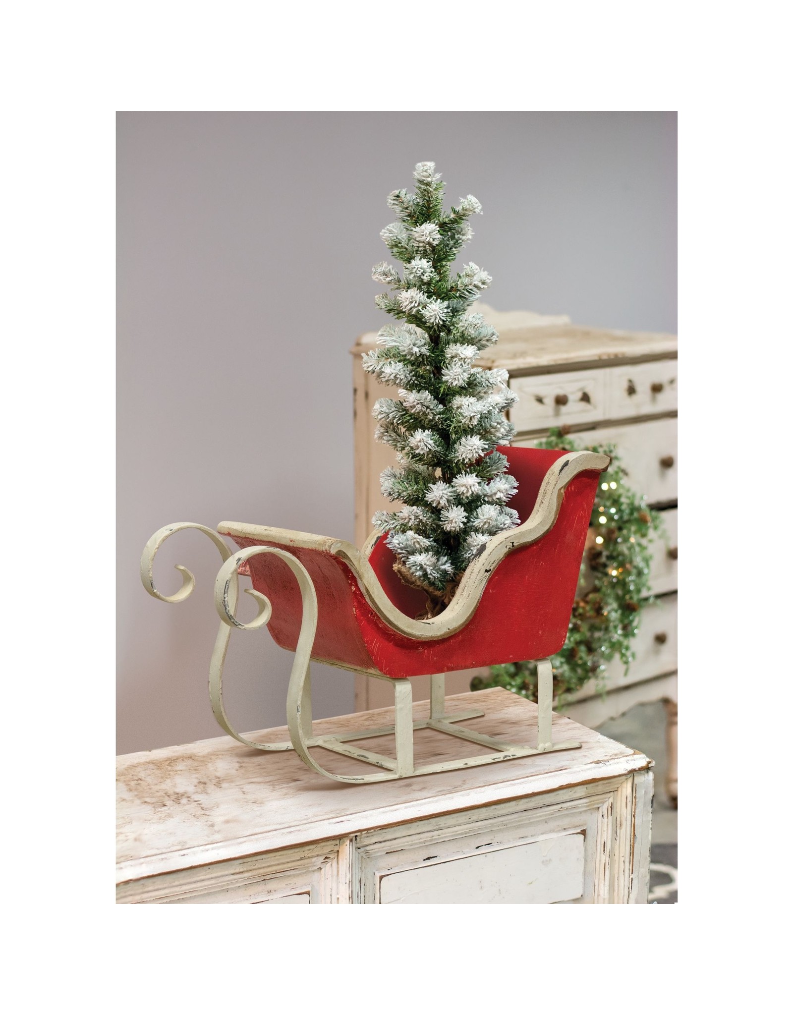 Rustic Red & White Sleigh