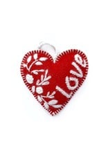 Red Love Heart Wool Ornament