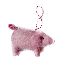 Felt Pig Wool Ornament