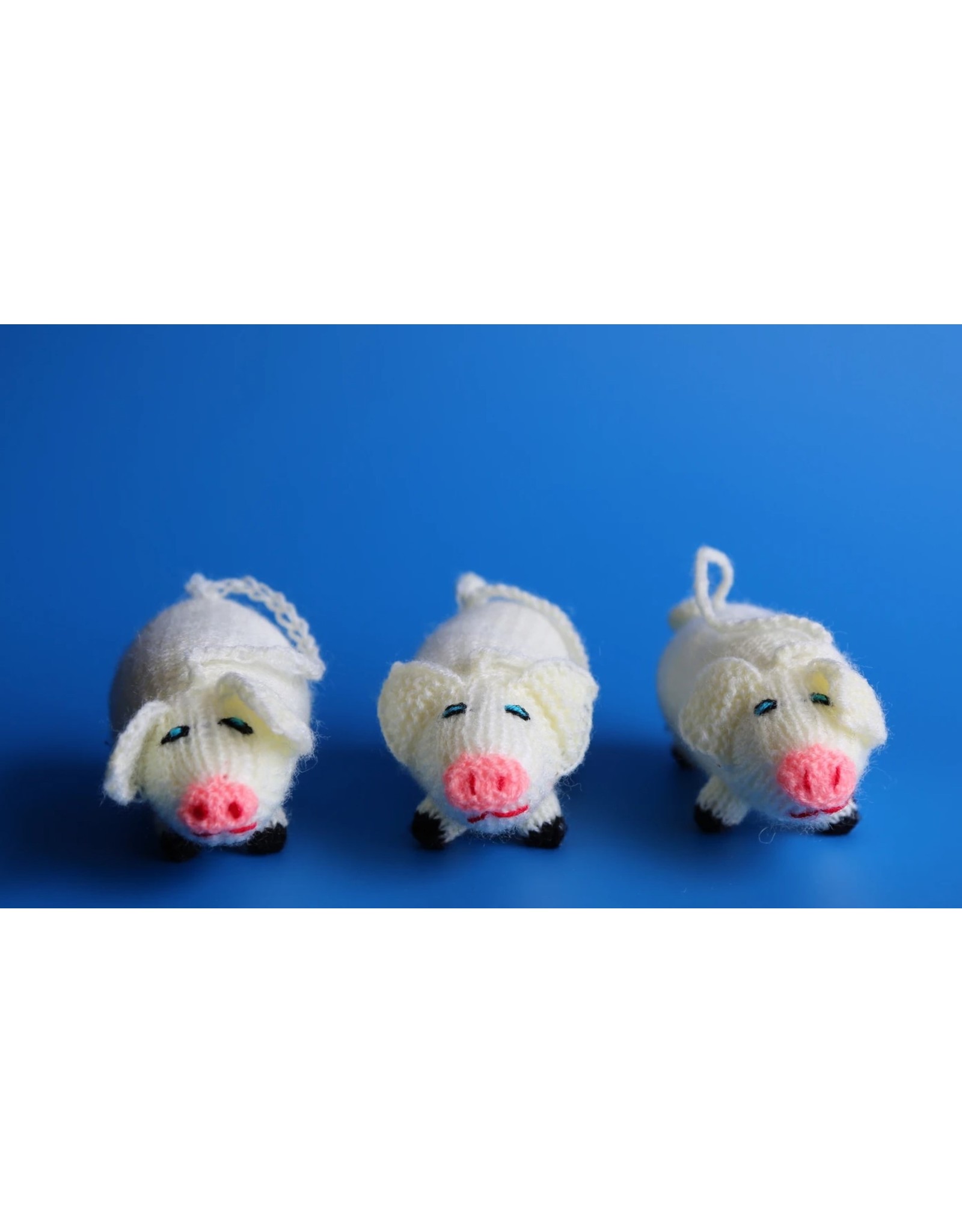 Hand Knitted Pig Ornament