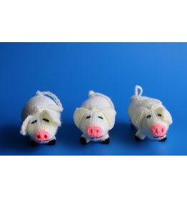 Hand Knitted Pig Ornament