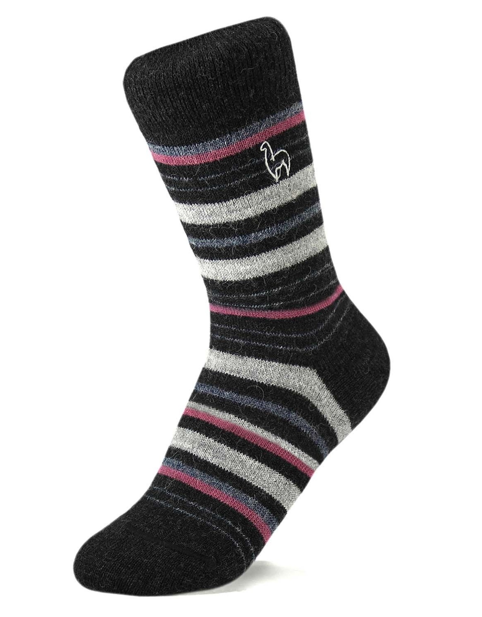 Alpaca Striped Socks - Mauve