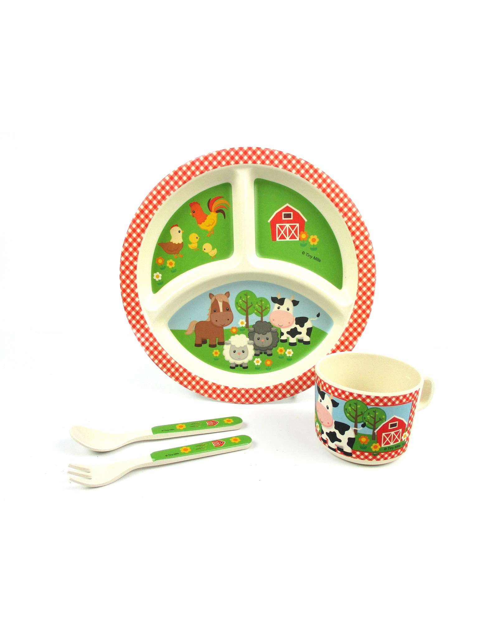 Tiny Mills Farm Animal 4 Pc. Eco Friendly Dinnerware Set