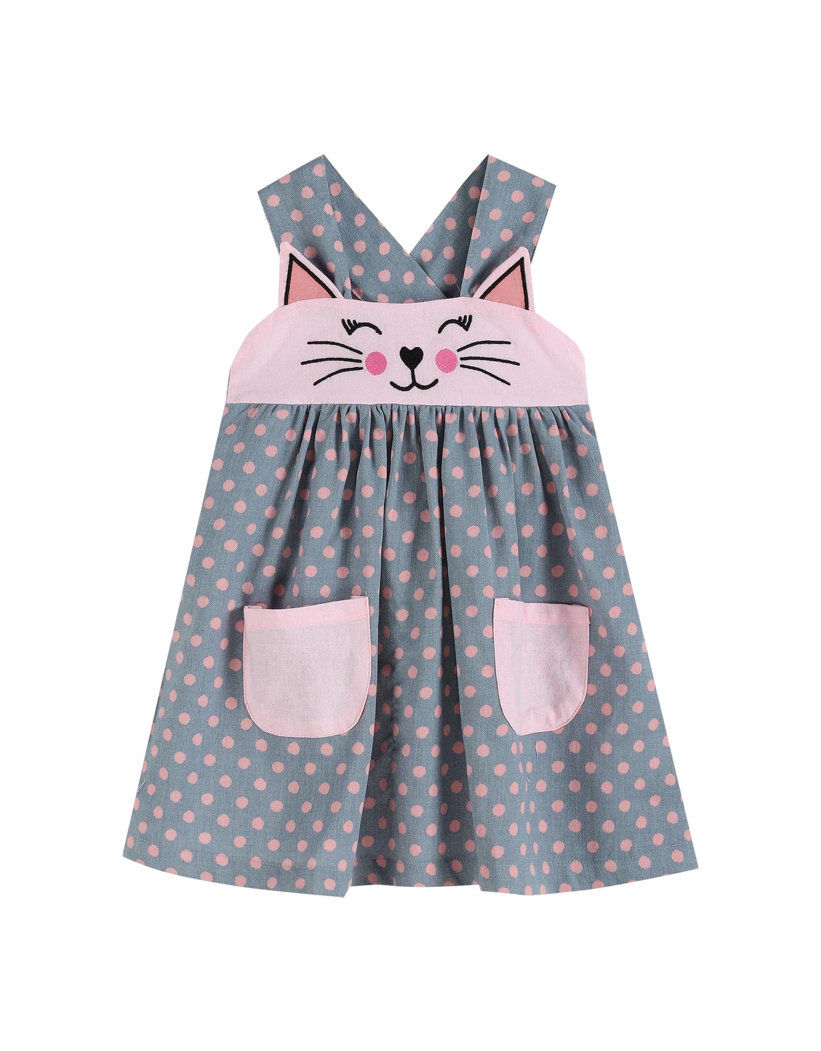 Pink Dot Kitty Cat Jumper Dress