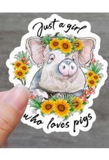 expression design Just A Girl Who Loves Pigs Vinyl Sticker