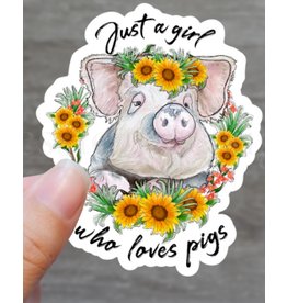Expression Design Just A Girl Who Loves Pigs Vinyl Sticker