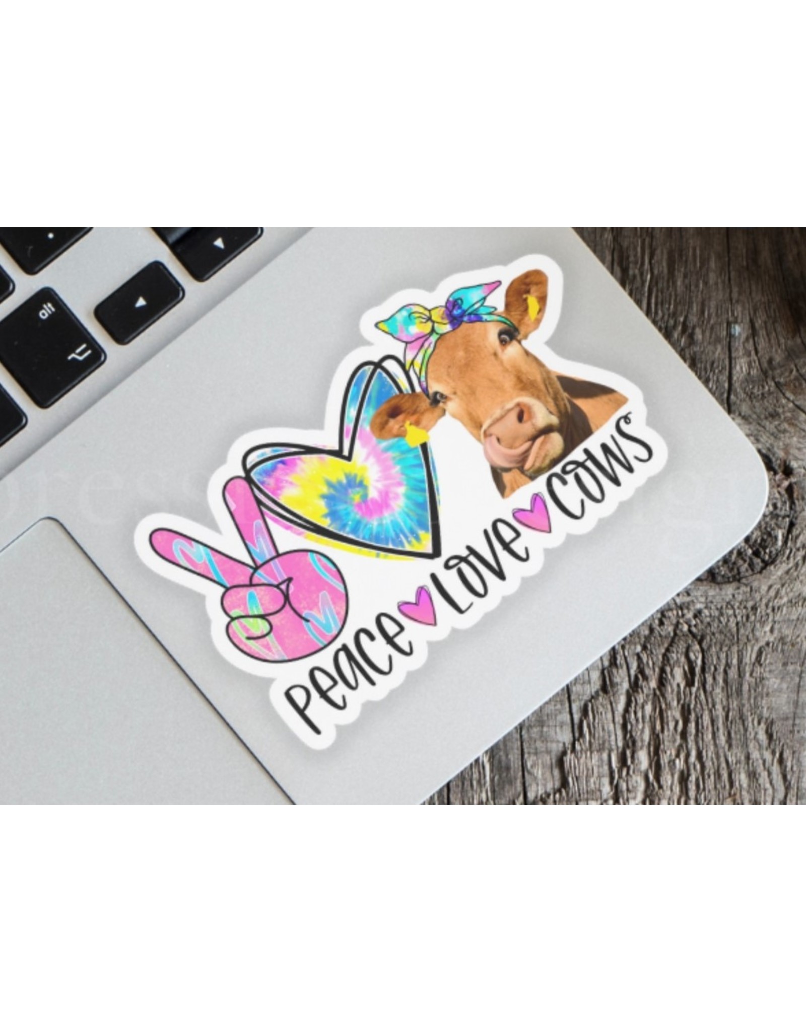 Expression Design Peace Love Cows Vinyl Sticker