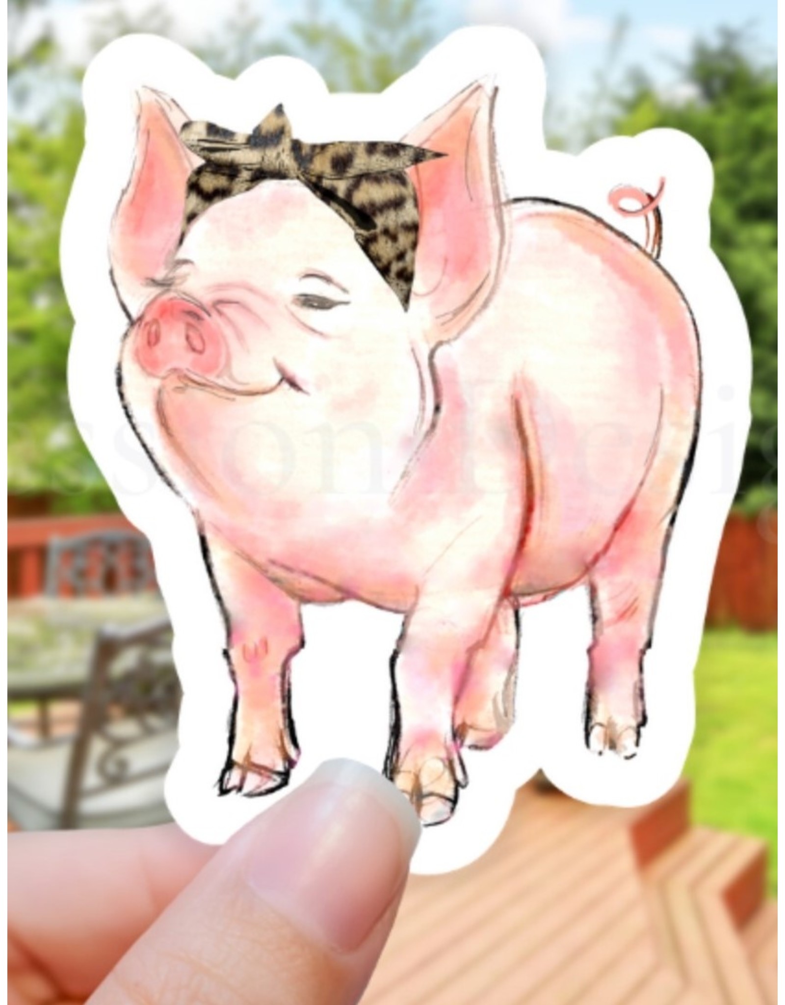 expression design Watercolor Pig Vinyl Sticker