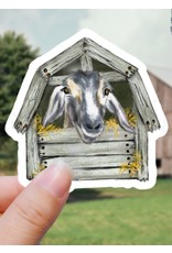 Expression Design Goat With Barn Vinyl Sticker