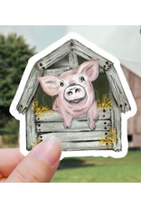 Expression Design Pig With Barn Vinyl Sticker