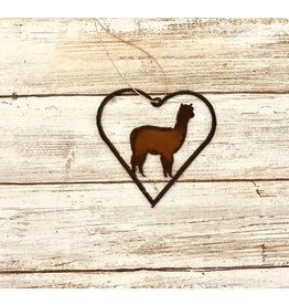 Universal IronWorks Alpaca In Heart Wall Ornament