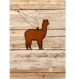 Universal IronWorks Rusty Metal Alpaca Ornament