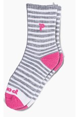 Pacas Inc Kid’s Pink & Grey Striped Crew Socks