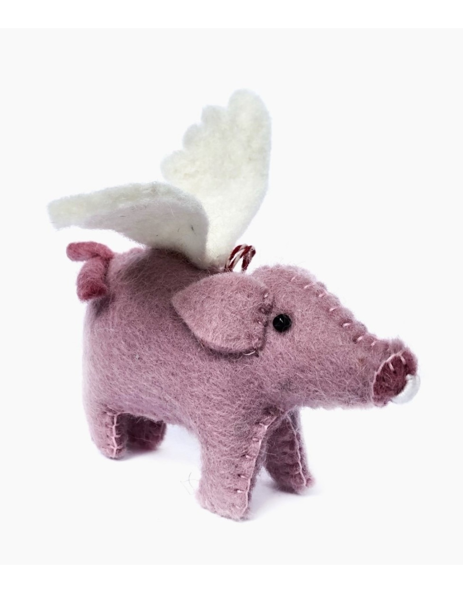 Flying Pig Felt Wool Christmas Ornament