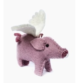 Flying Pig Felt Wool Christmas Ornament