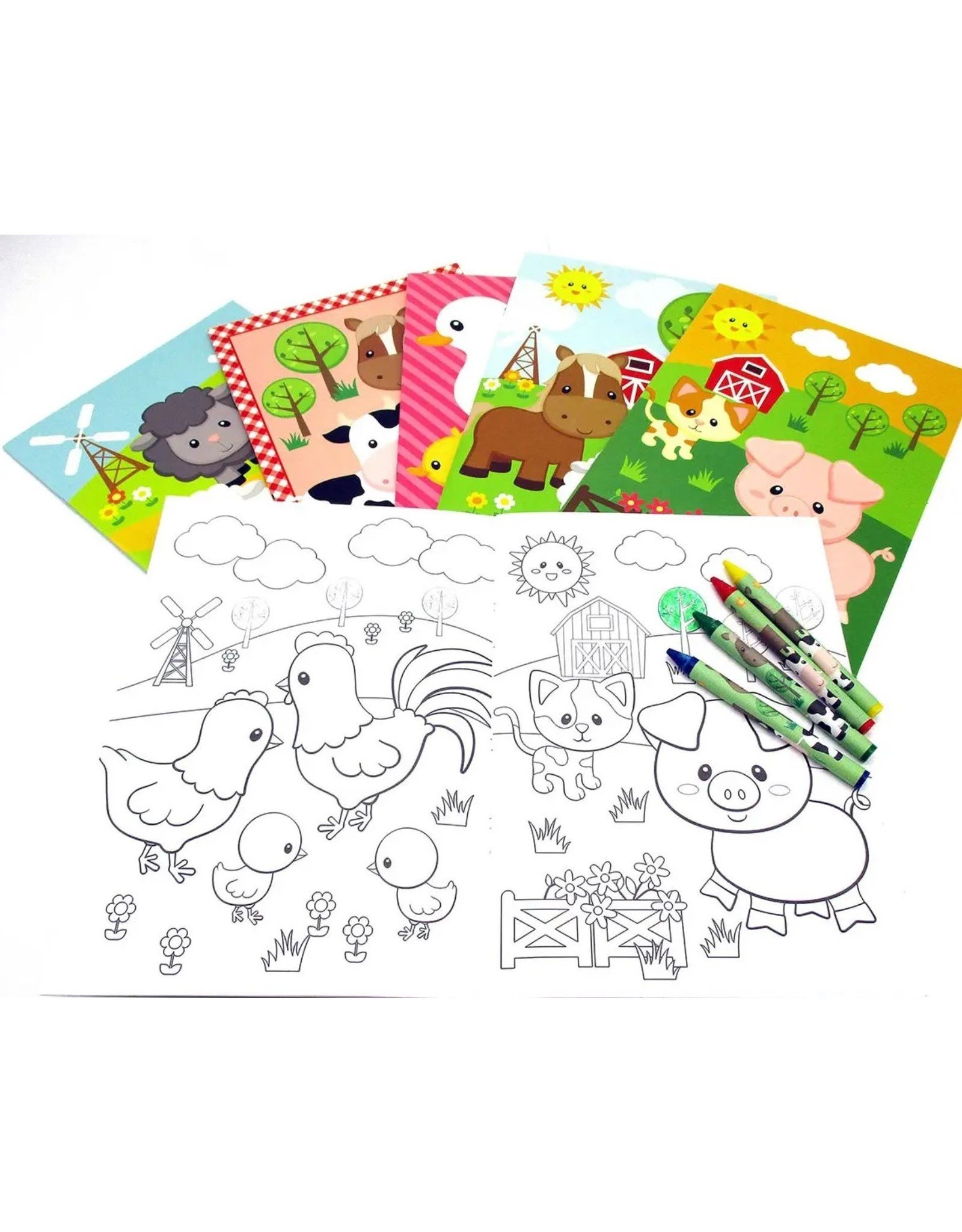 Tiny Mills Farm Animal Coloring Book Set