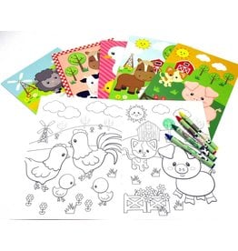 Tiny Mills Farm Animal Coloring Book Set