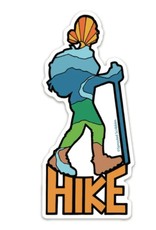 Sprouted Scribbles Hiking Woman Sticker