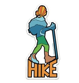 Sprouted Scribbles Hiking Woman Sticker