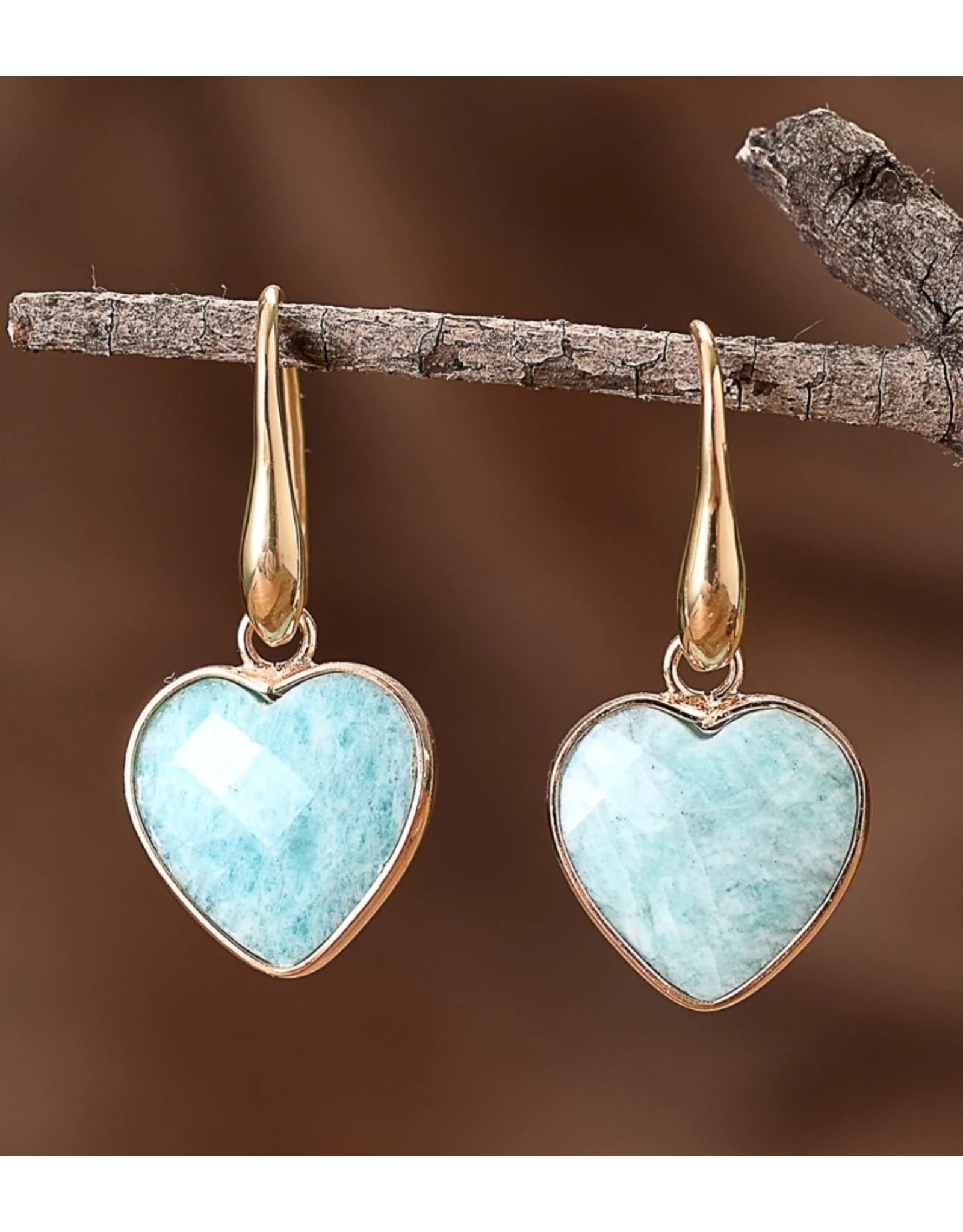 Cape Diablo Amazonite Love Teardrop Earrings