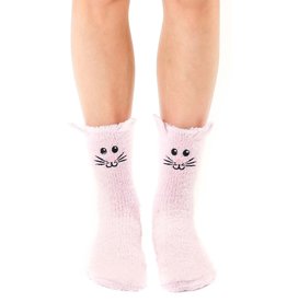 Living Royal Fuzzy Pink Bunny Crew Socks