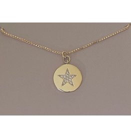 Amady Jewelry 18k Gold Star Coin Charm Necklace